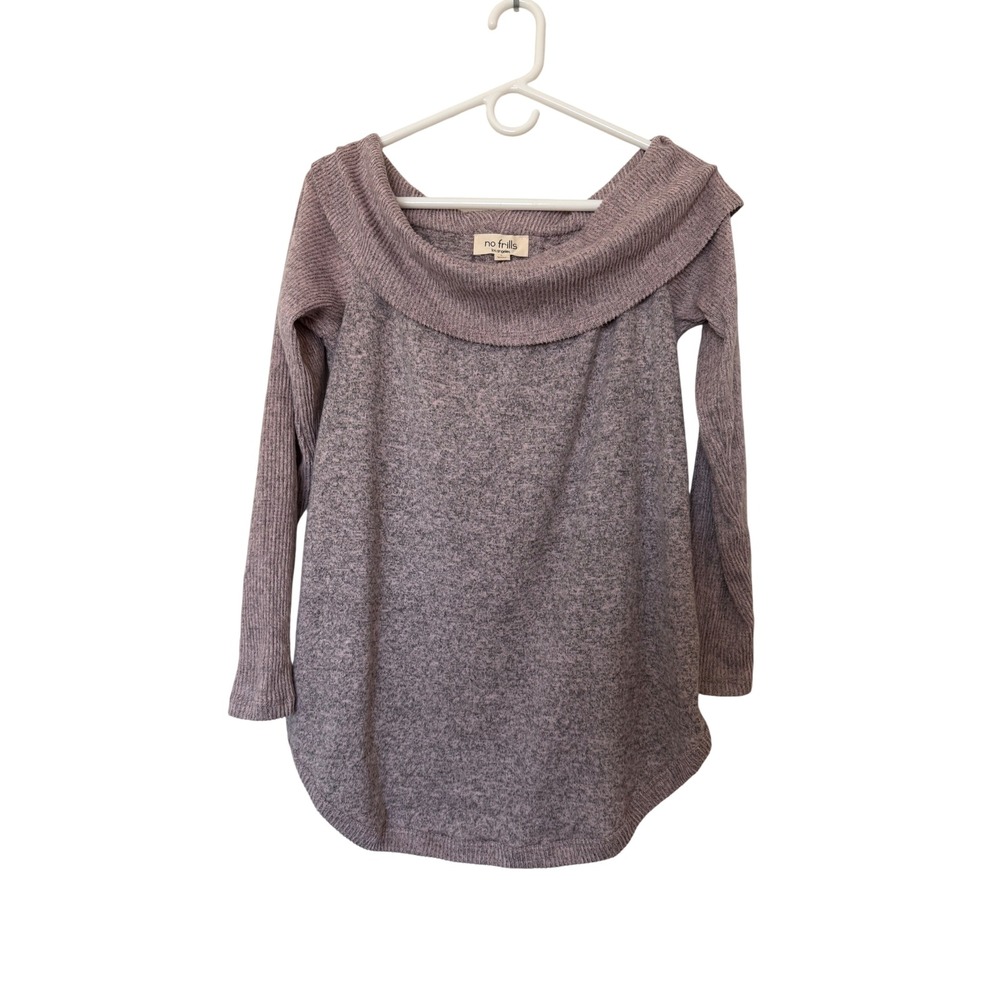 No Frills Los Angeles Cowl Neck Minimalist Sweater Mauve Knit Relaxed Boho Tunic